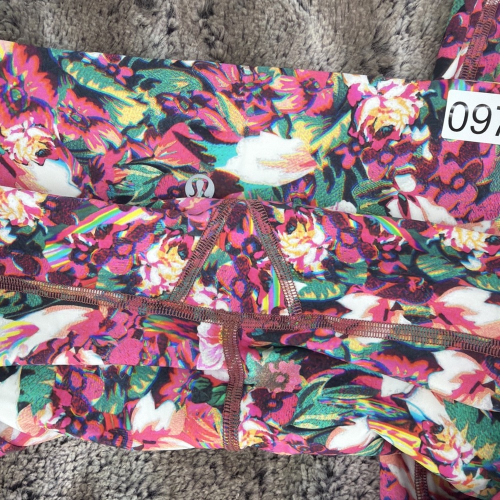 Lululemon Wunder Under Leggings Womens 6 Floral Spectrum Rainbow HR 27" HTF - Picture 3 of 10